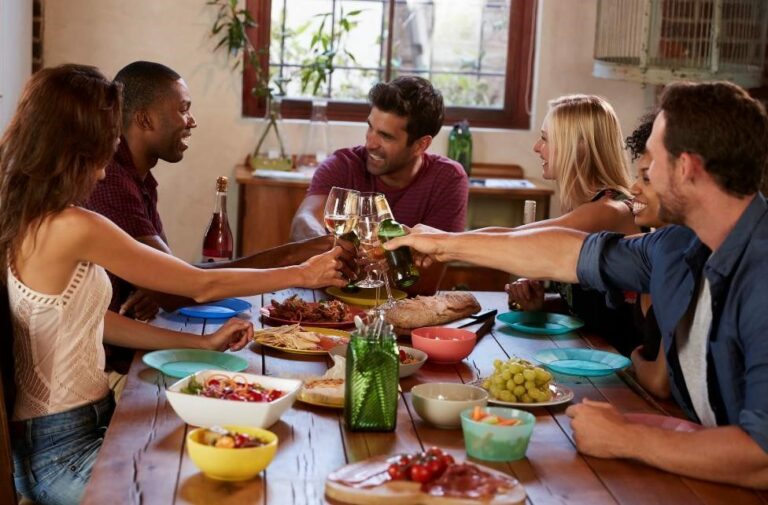 Eating In Dining Room Of Group Home